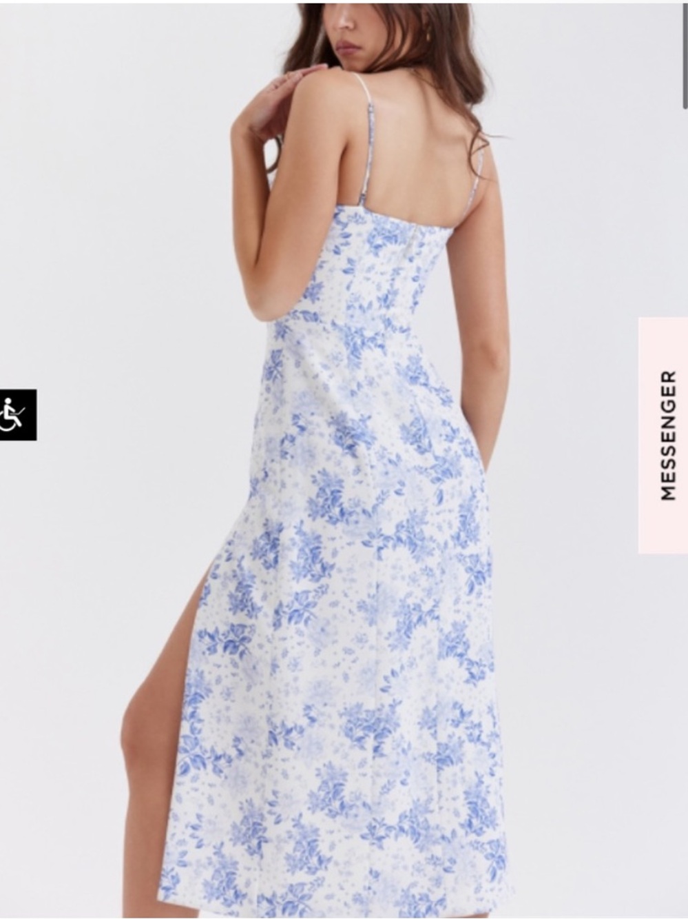 NWT House of CB Charlotte Blue Floral Corset Midi Dress | CottageCore Summer - Picture 3 of 7